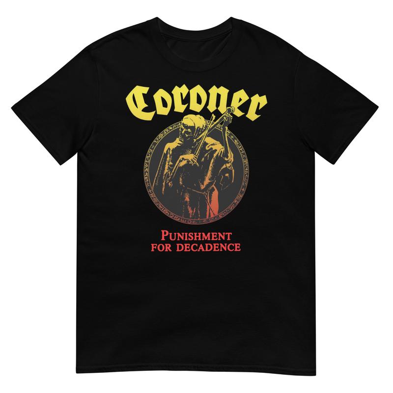 CORONER "Punishment For Decadence"Unisex T-shirt Graphic Tee