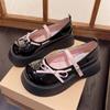 Модные туфли Мэри Джейн с бантом, женские туфли на толстом каблуке с пряжкой в стиле Лолиты, женские туфли в стиле преппи из искусственной кожи JK Uniform, одинарные туфли