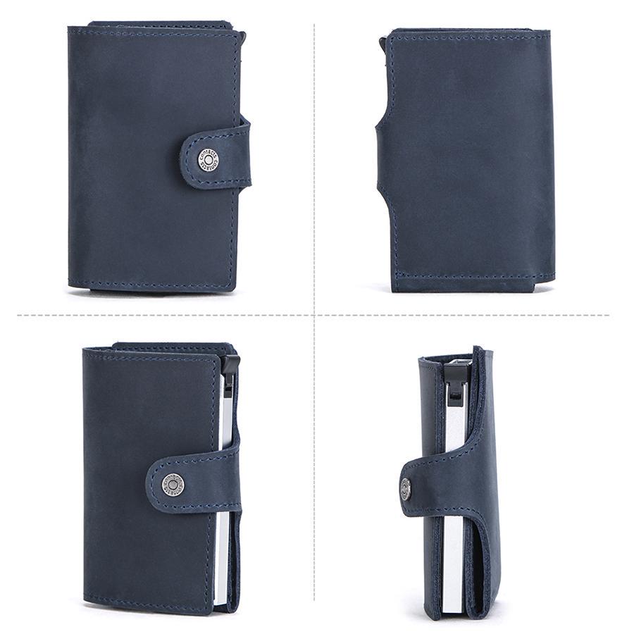 CONTACT'S Men Wallet Credit Card Holder RFID Blocking Aluminium Box for Men Automatic Pop Up Card Case