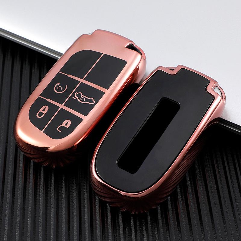 Автомобильный чехол для ключей с 5 кнопками, держатель для Jeep Renegade Compass Grand Cherokee для Chrysler 300C Wrangler Dodge Fiat, аксессуары