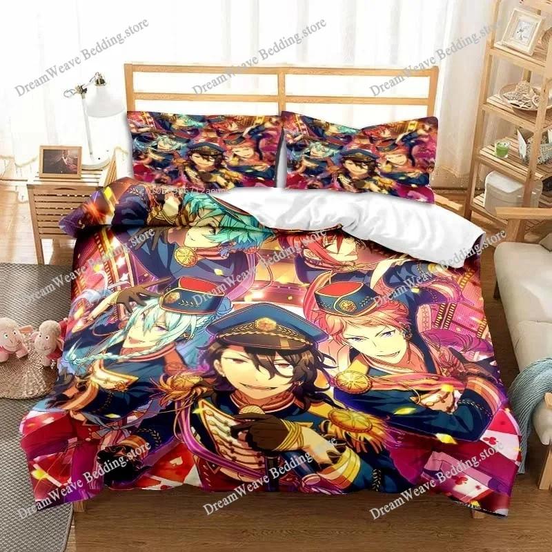 Новый Аниме Рок-группа Ensemble Stars Все сезоны Комплект постельного белья на двуспальную кровать Комплект одеял Покрывало на одеяло Двуспальное King Покрывало на одеяло963