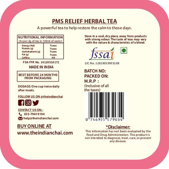 The Indian Chai Organic PMS Relief Herbal Tea – 50g Loose Leaf Blend