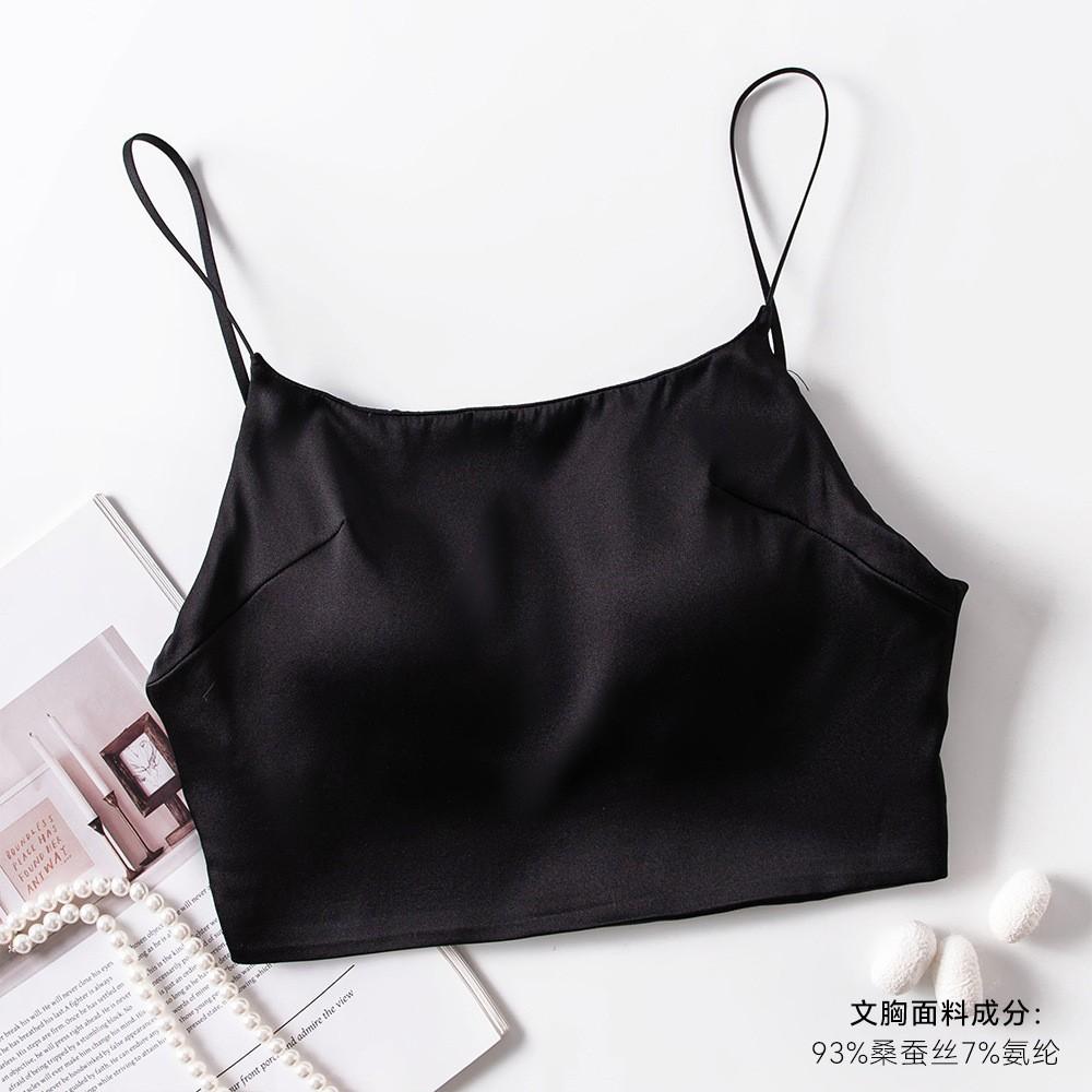 New tube top sling light luxury tube top mulberry silk sling small vest