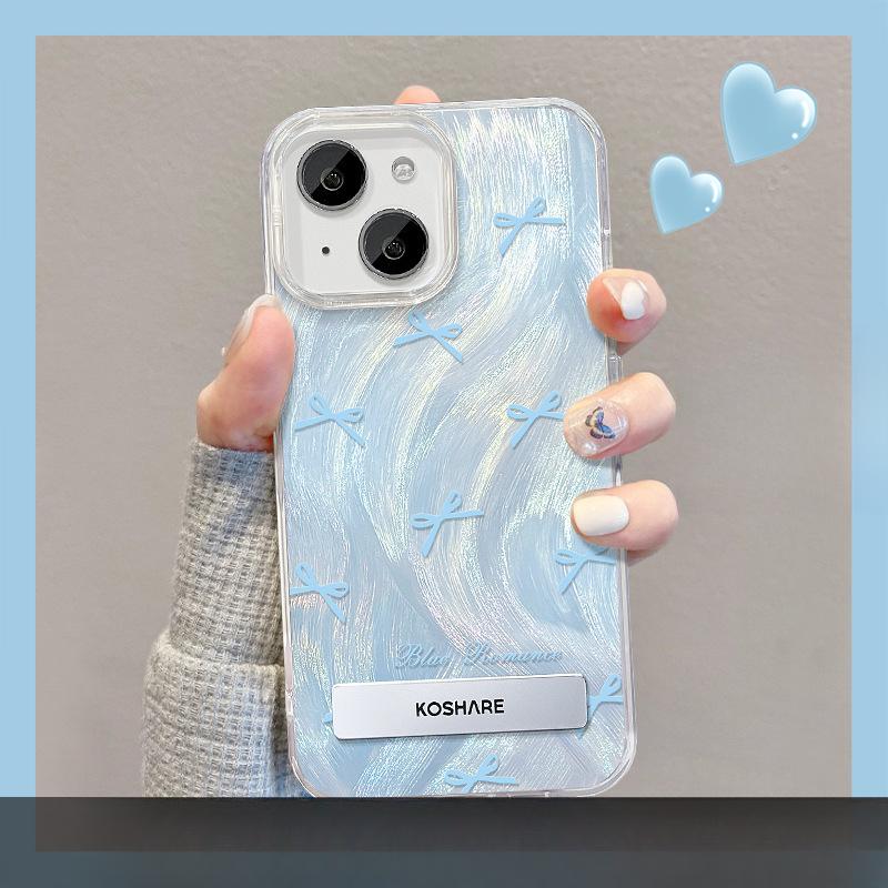 Подходит для чехла для мобильного телефона Huawei Mate60pro Nova12/7 Чехол с бантом-подставкой и шнурком Honor 100 Перо Пряжа