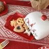 Nordic Santa Claus Elk Ceramic Butter Dish with Lid Christmas Party Cakes Sweets Desserts Plate Cheese Tray  Snack Dessert Dish