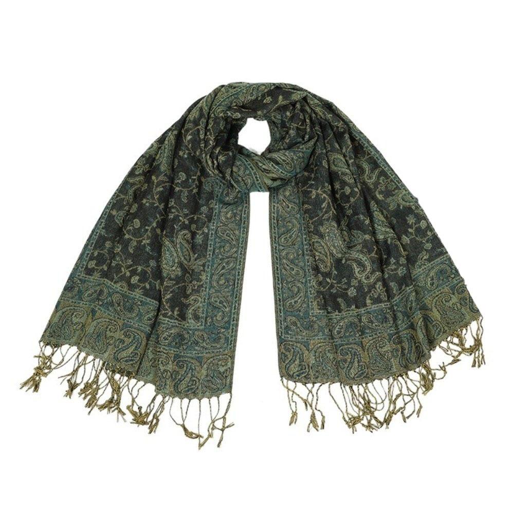 Tassels Sunscreen Shawl Ethnic Style Cashmere Scarf Retro Paisley Shawl Women