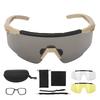 Shooting Glasses Prevent Fog UV Protection Military Glasses with Nearsighted Glasses Frame for
