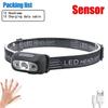 500 Lumen USB Rechargeable Headlamp Motion Sensor Bright LED Running Fishing Flash Head lamp Headlight Infrared Sensor Light