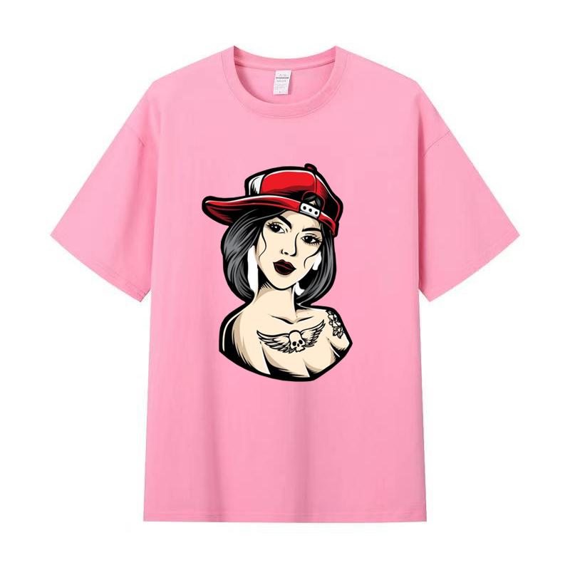 Летняя мужская футболка высокого качества из хлопка с короткими рукавами и принтом, женская футболка, модная спортивная рубашка, повседневный топ для бега