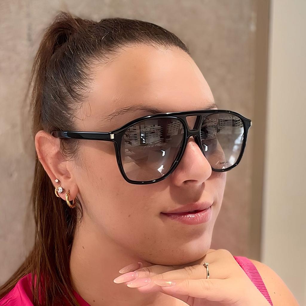 1pc Retro double-bridge aviator sunglasses—versatile, trendy, and perfect for outdoor sun protection.