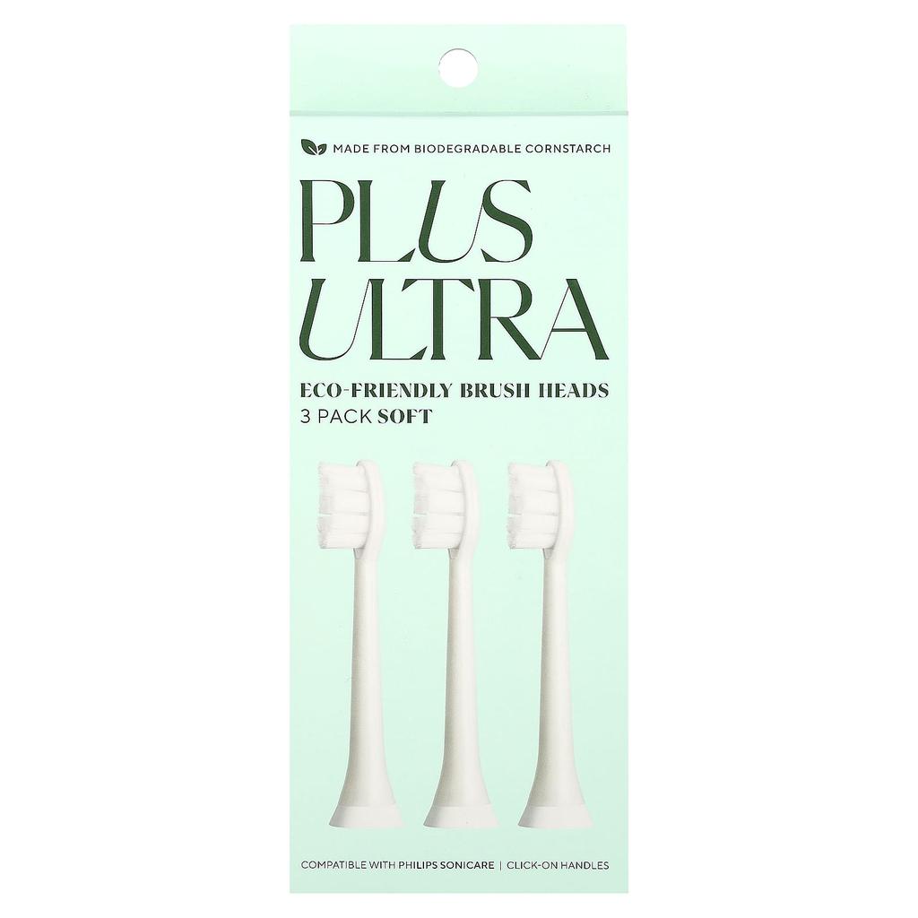 Plus Ultra Экологичная головка щетки, мягкая щетина, 3 шт. в упаковке