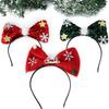 Stylish Christmas Headband For Kids With Attractive Shiny Sequins And Charming Bow For Festive Fun