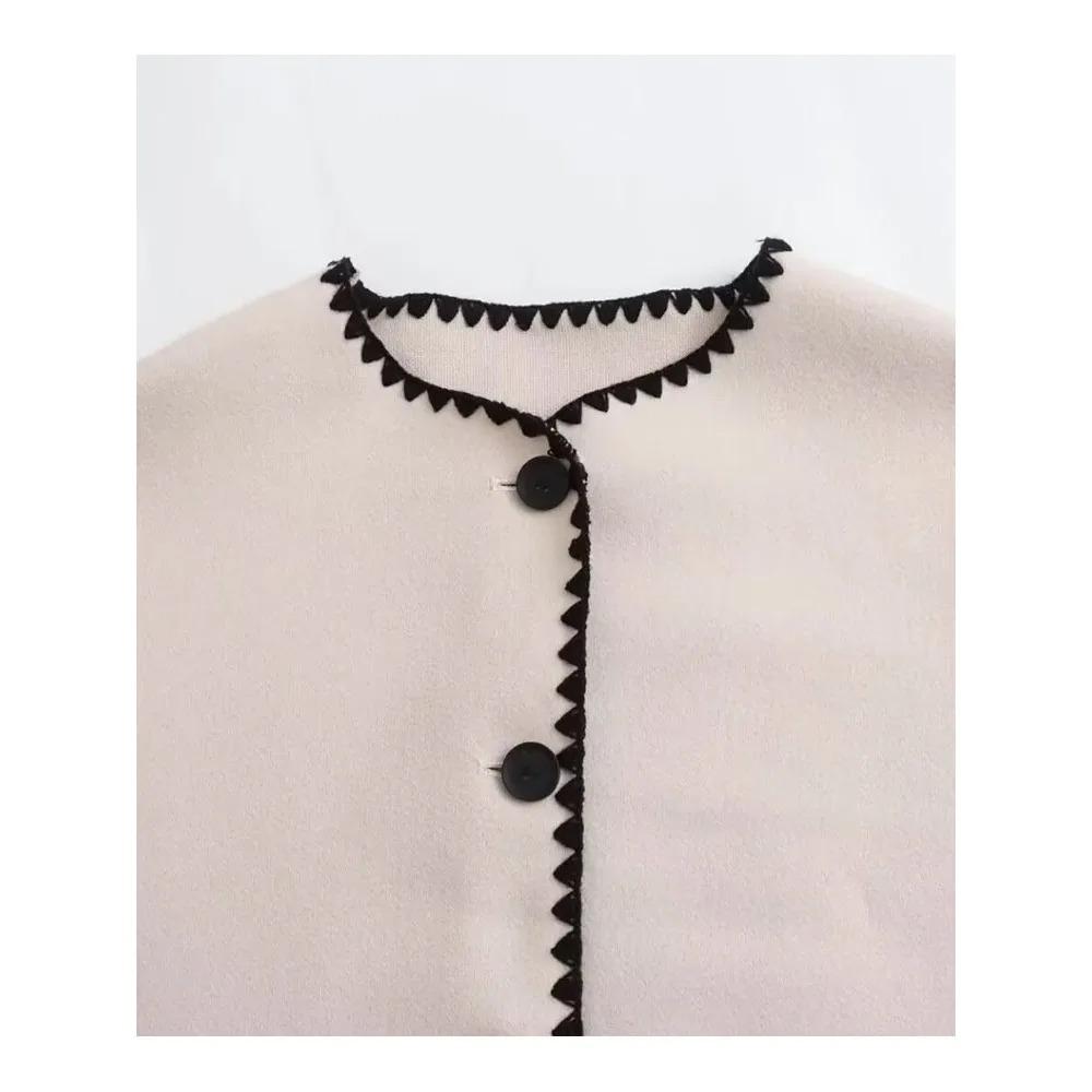 Осень-зима, теплое толстое пальто в стиле пэчворк для женщин, повседневное однобортное пальто с воротником-шарфом, с карманами, женская модная уличная куртка