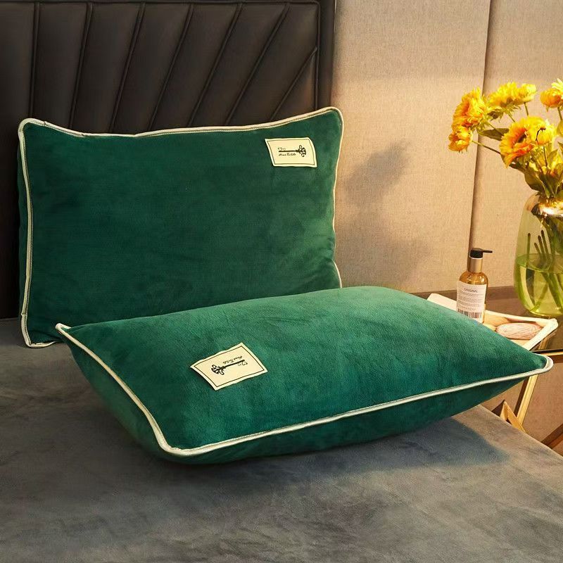 2pcs/set 48x74cm Pure Color Velvet Pillow Cases Soft Flannel Comfortable Pillowcase Sleeping Pillow Cover