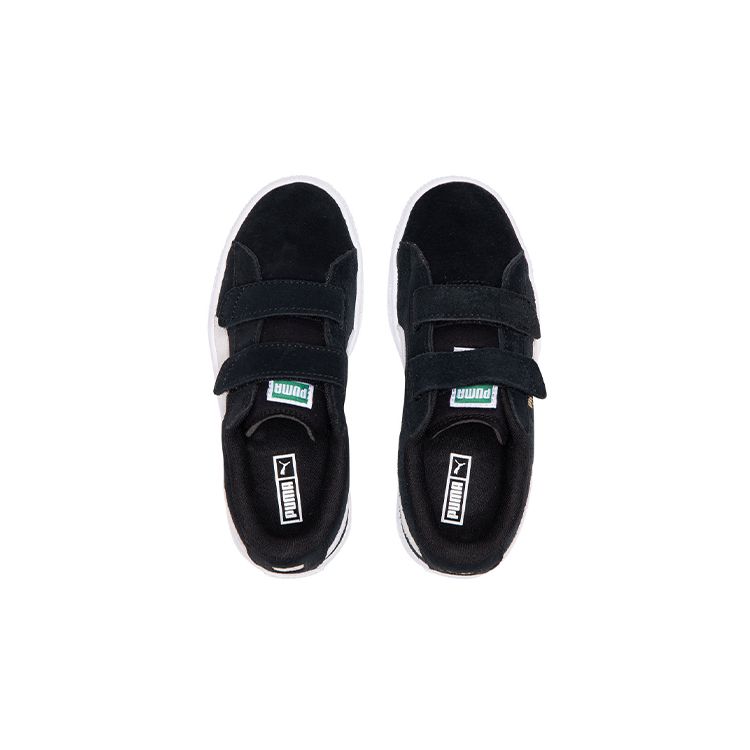 Puma 2 Straps Velcro Casual Low-Top Skate Shoes Kids Sneakers Black White 359595-01