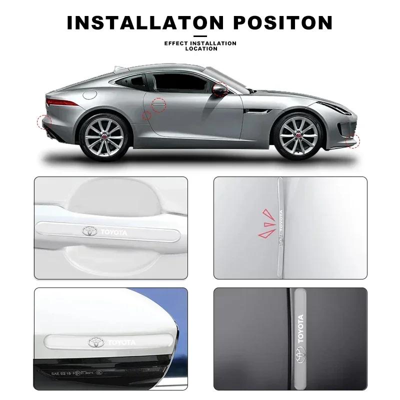 4 шт. Прозрачный протектор от столкновений для двери автомобиля, бампер, наклейка для Toyota Camry Corolla Yaris Chr Auris Avensis T25