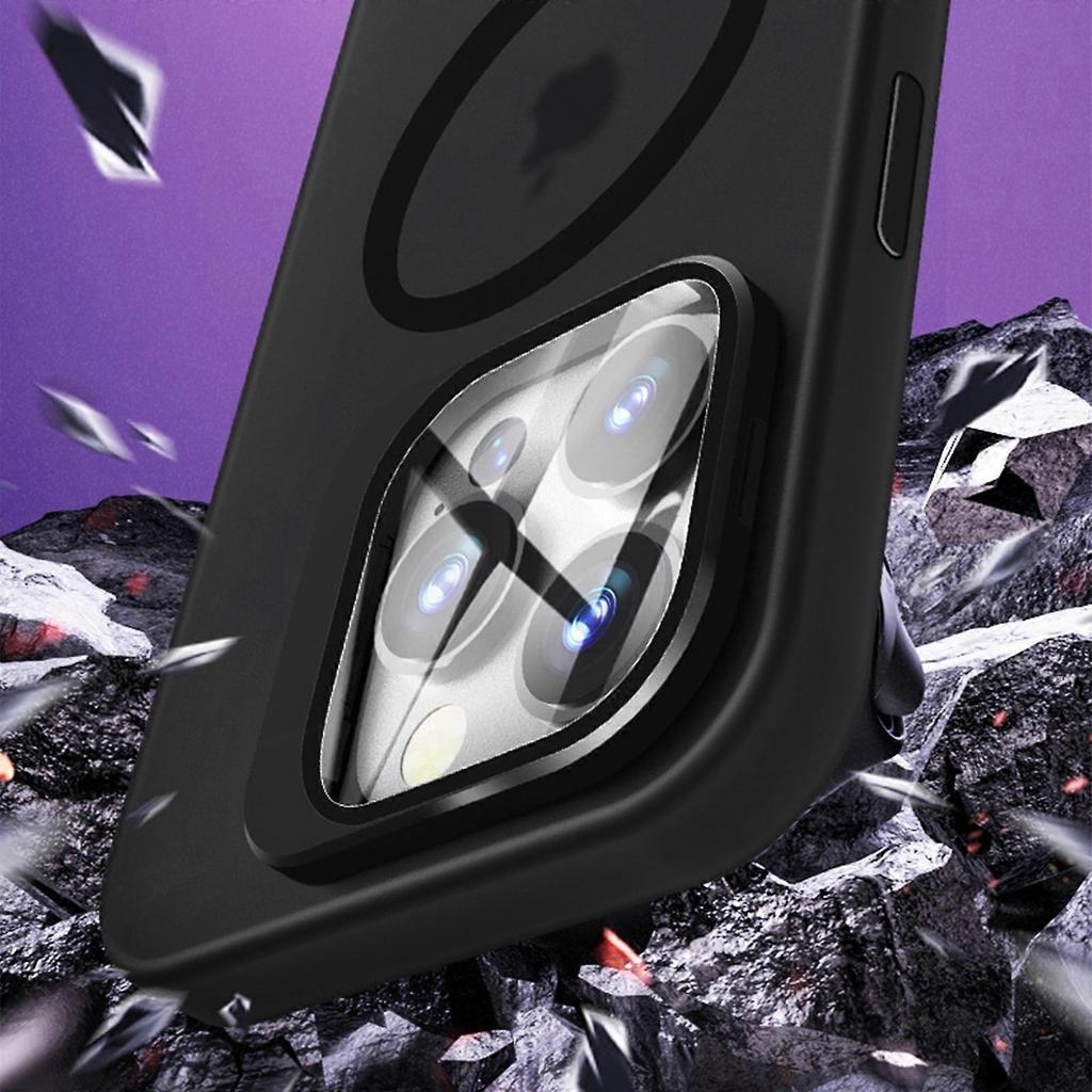 for iPhone 15 Pro Max/15 Ultra Case with Camera Cover Stand Compatible with Magsafe, Magnetic Kickstand Phone Case