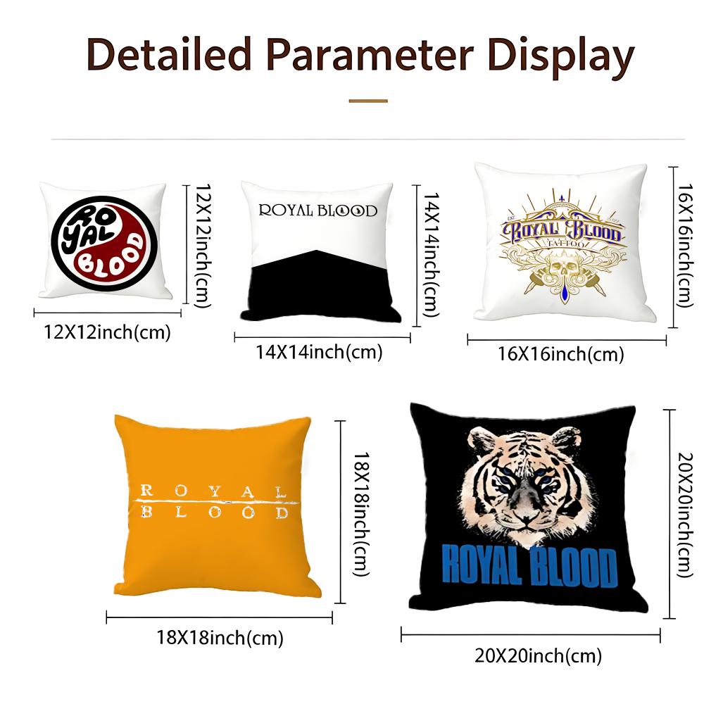 Rock Royal Blood Cushion Cover Cushion Cover Set 4Pcs 50X50 45X45 40X40 Pillowcase Decorative Sofa Home Decor