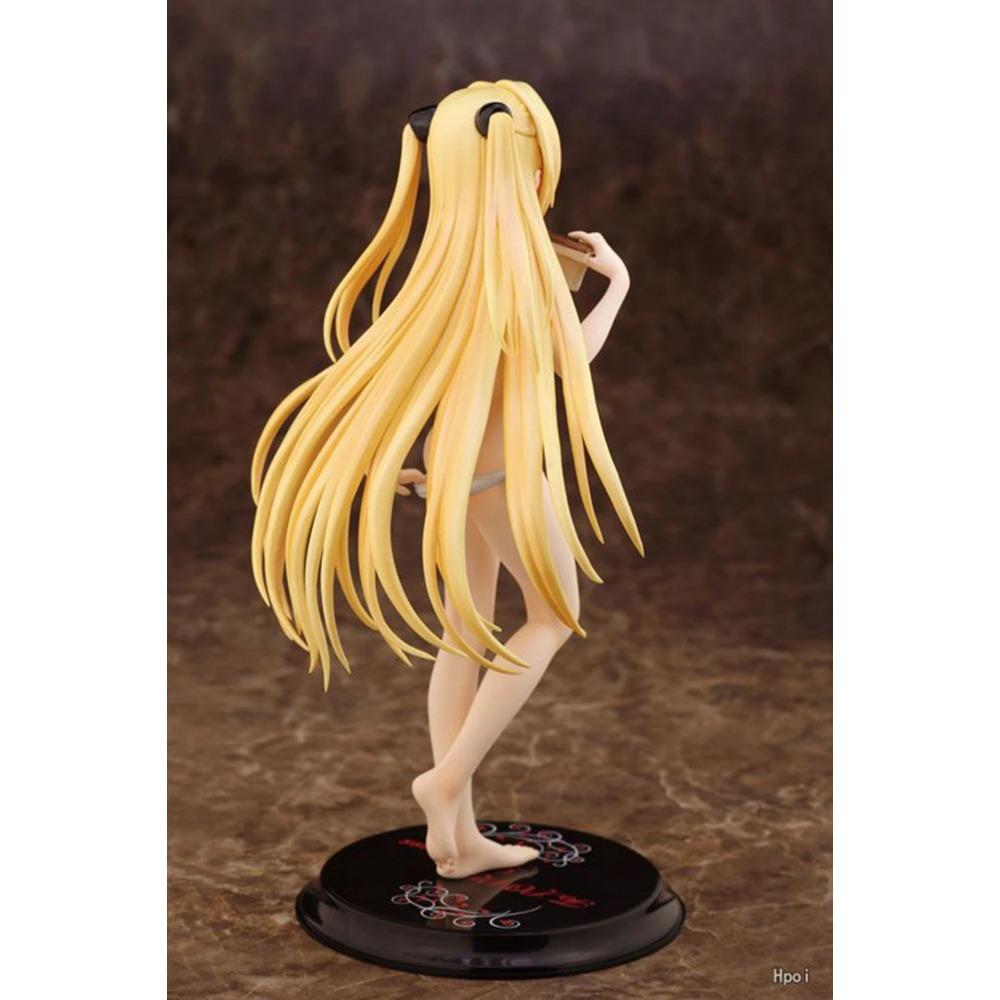 23.5CM Аниме To LOVEru Darkness Конджики но Ями 1/7 Фигурка Белый купальник версия Стоящая модель Игрушка Кукла Фигурка Действия ПВХ
