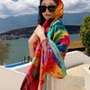 Cotton Spring Silk Scarf Long Square Hijab Scarf Sweet Ethnic Style Yarn Shawl Summer