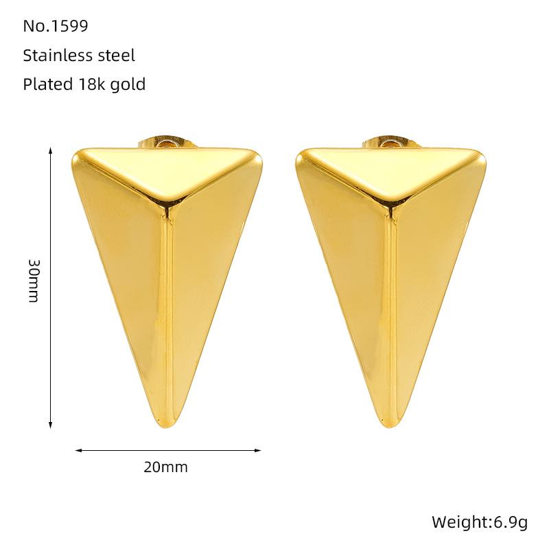 Серьги Burst Triangle из нержавеющей стали 18-каратного золота, уникальные геометрические минималистские серьги-гвоздики