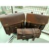 Подлинная винтажная козья кожа COMBO Motorcycle 3 Saddle Bag Panniers Передняя вилка