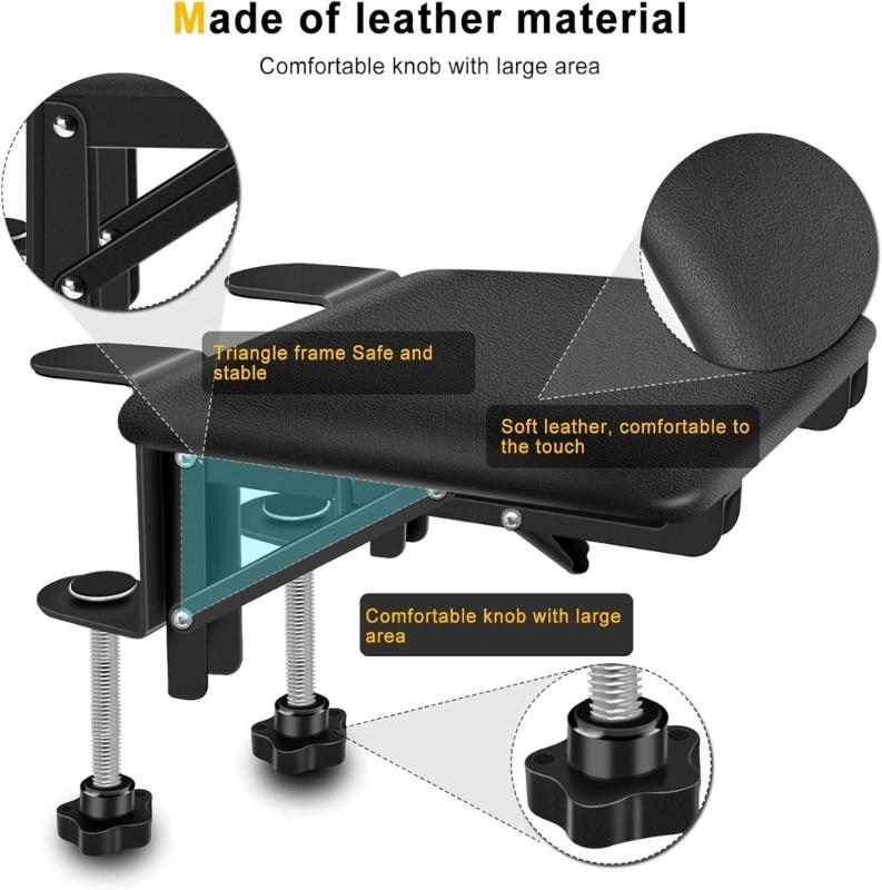 Ergonomic Desk Arm Rest Extender Pad 90degree Folds for Elbow Support and Comfortable Office Table 13Kg LoadExtension