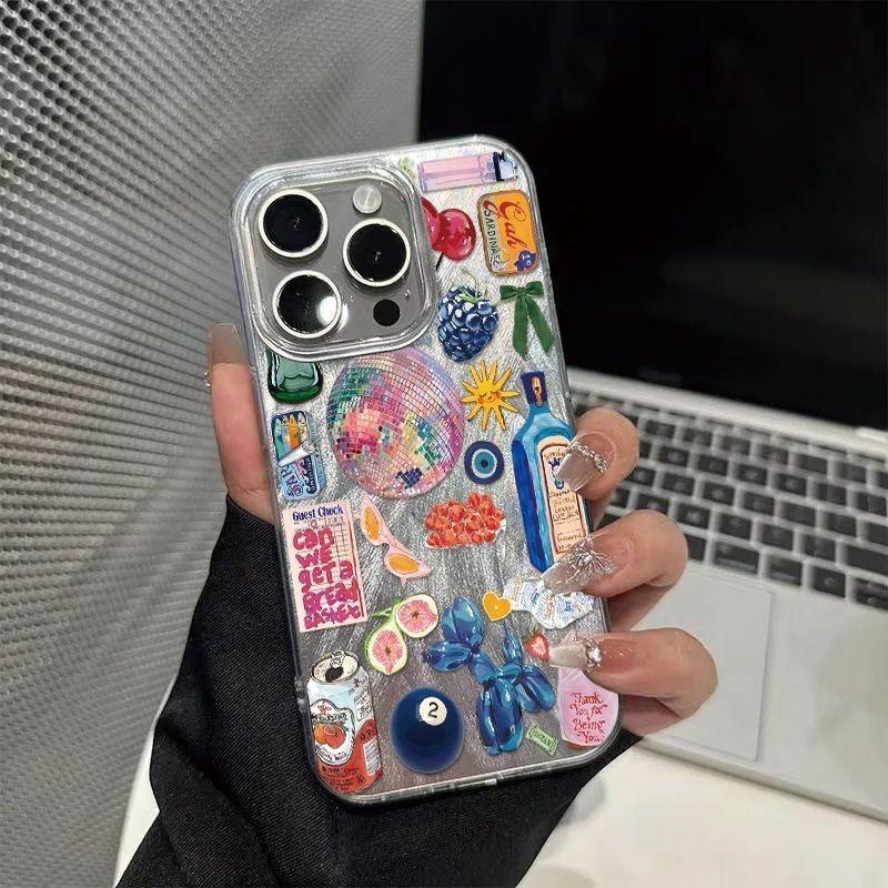 Чехол для телефона "Фруктовая вечеринка" для iPhone 16 16e 14 13 15 Pro Max 11 12 Pro 7 8 Plus SE 2022 Ударопрочный чехол 16 15 14 13 12 11