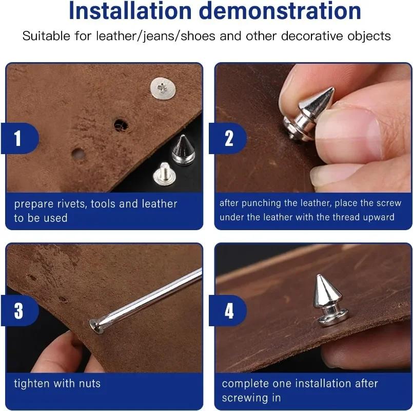 10-100 шт. круглые конические шипы металлические шипы для дерева заклепки с резьбой DIY ручная работа крутые панк-заклепки для одежды украшения для одежды обуви
