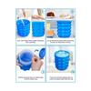 Ice Cube Mold Ice Tray Large Silicone Ice Bucket (2-In-1) Ice Cube Maker Circular Portable (Dark Blue) Suitable for Summer