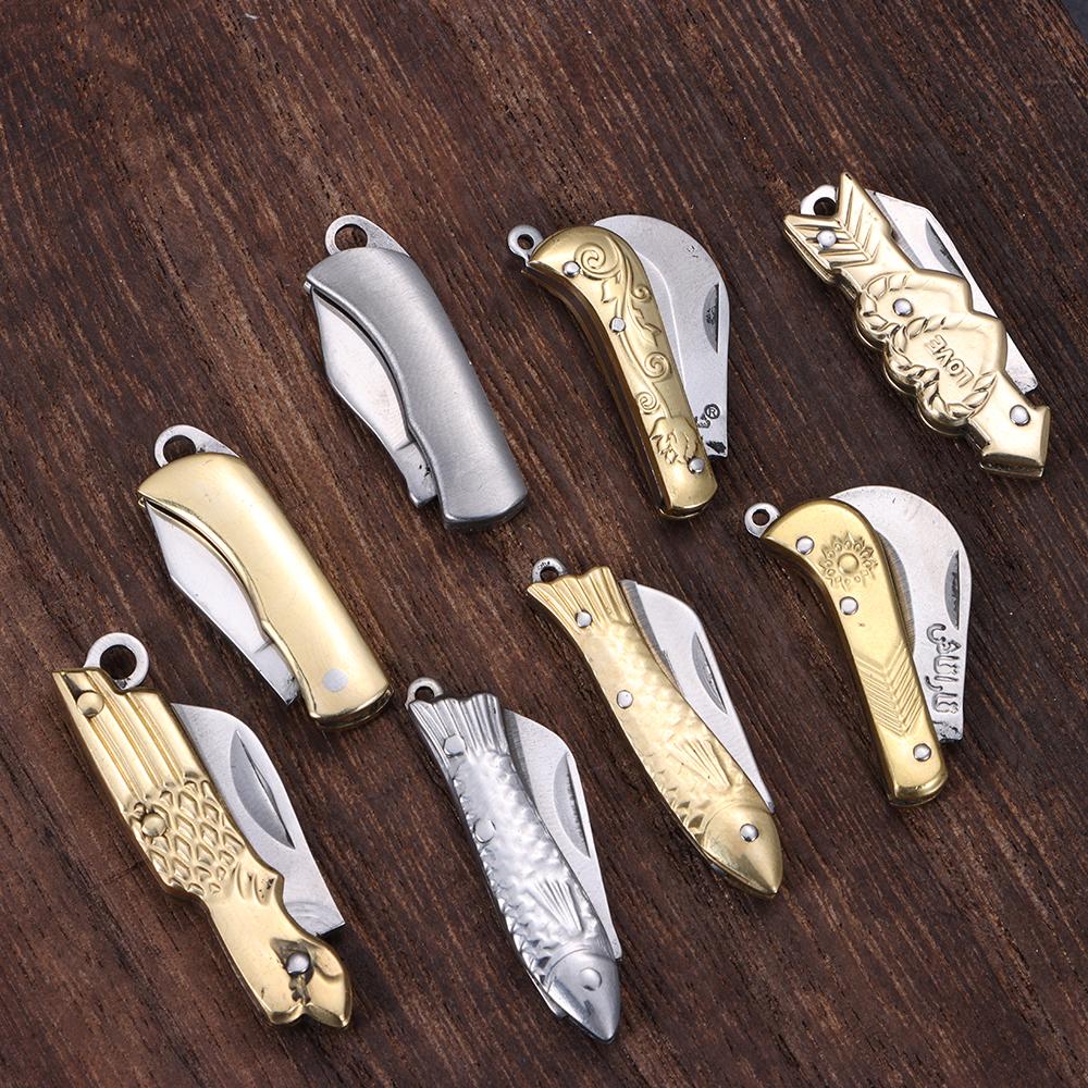 Office Supplies Stainless Steel Paper Knife Keychain Multifunction Mini Folding Knife Skin-Peeler