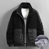 Autumn and Winter Men's Plus Size Fat Stand-up Collar Splicing Jacket Plus Fat Plus Size Cotton Men's Jacket 5XL-12XL