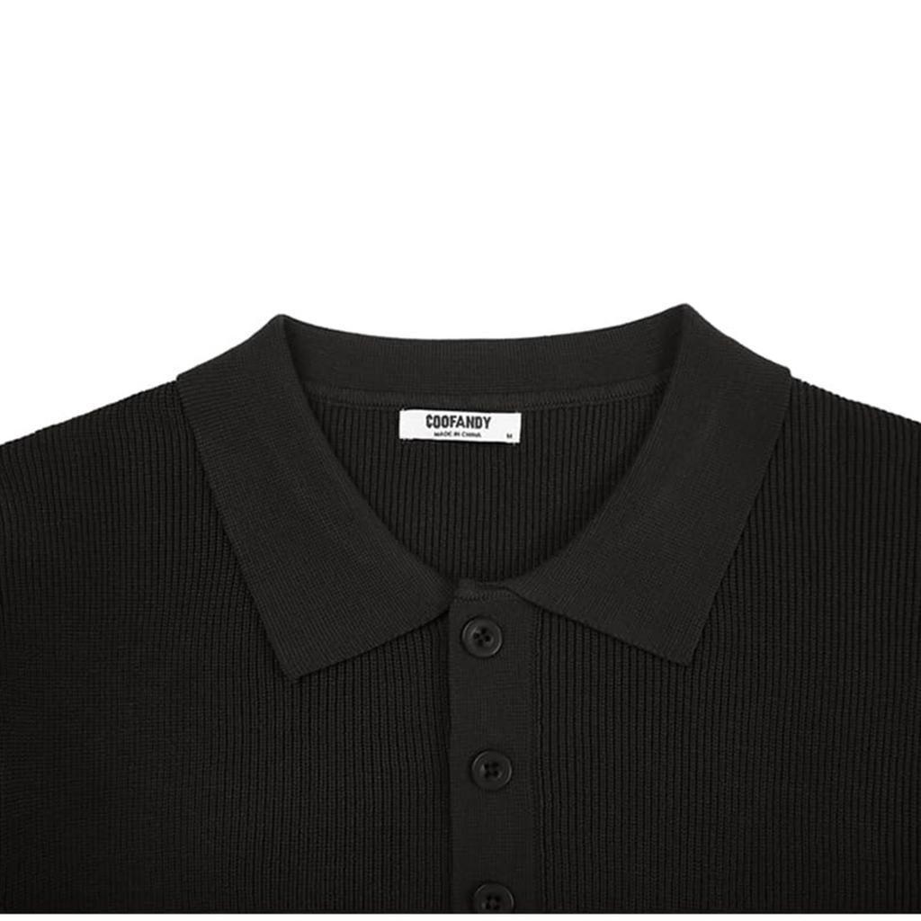 Мужской пуловер с воротником, вязаный джемпер, классический джемпер на пуговицах, повседневная рубашка с длинным рукавом