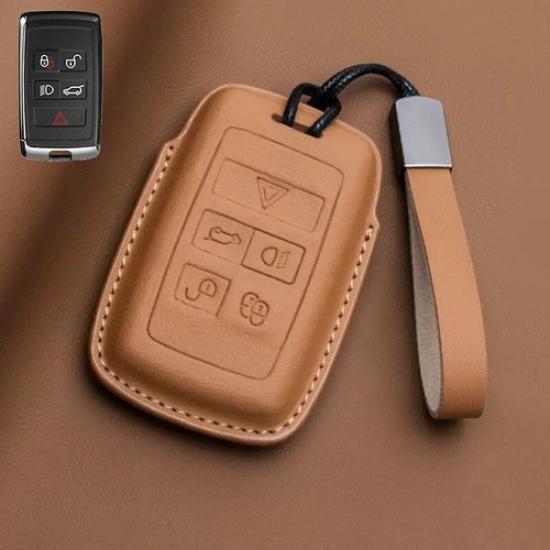 Genuine Leather Car Key Cover Case For Land Rover Range Rover Evoque Discovery