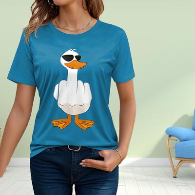 Модная женская футболка Arrogant Duck, забавная повседневная футболка с круглым вырезом и короткими рукавами, летняя женская футболка