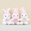 Rabbit Bow Wearing Plush Pendant Cartoon Toy Doll Bag Keychain Pp Cotton Filling
