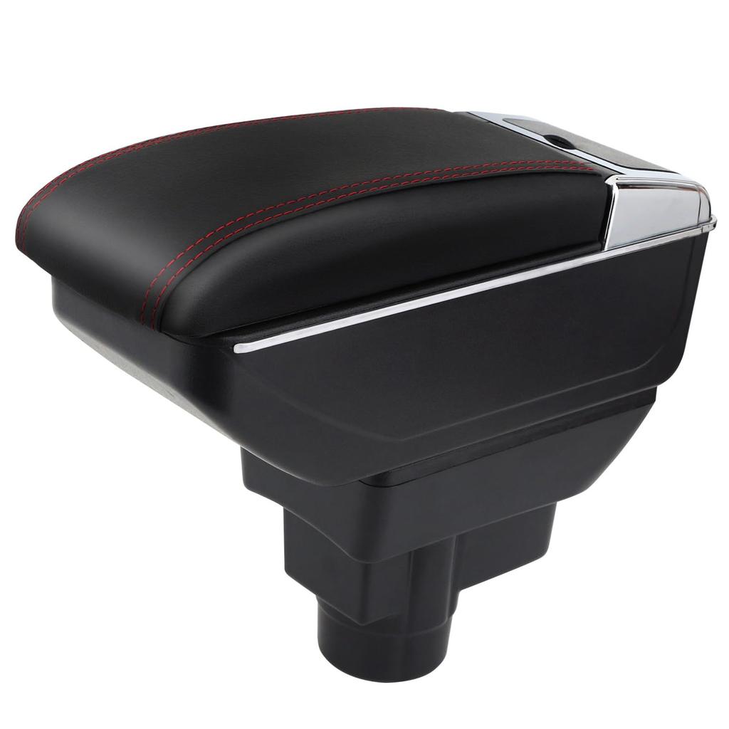 Подлокотник для автомобиля, двухслойная центральная консоль, большой ящик для хранения, черный, с красной строчкой для Corsa CorsaD 2006-2014