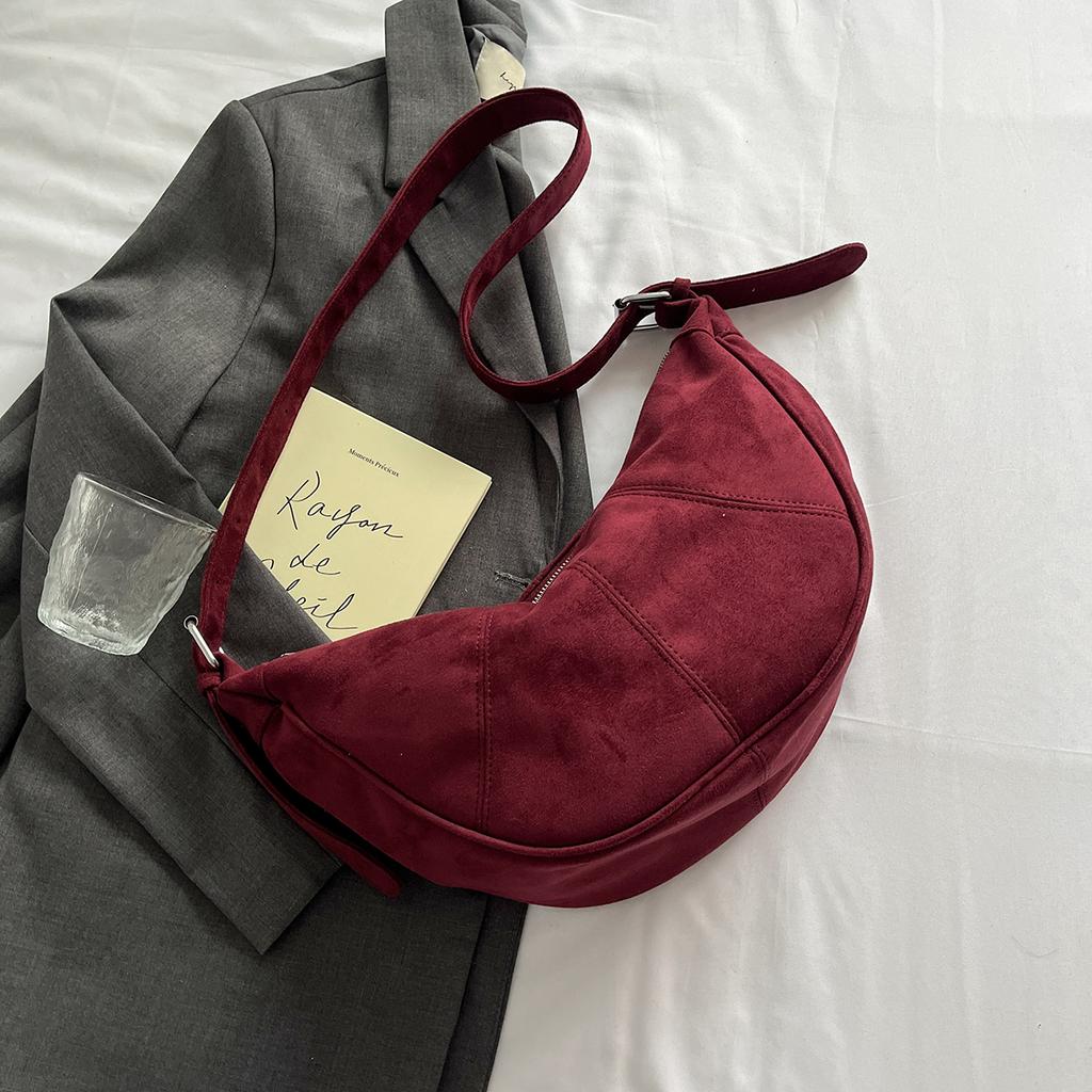 Женская мода искусственная замша мягкие сумки и кошельки винтаж 2024 зима новый тренд Y2K подмышечная сумка женская сумка через плечо