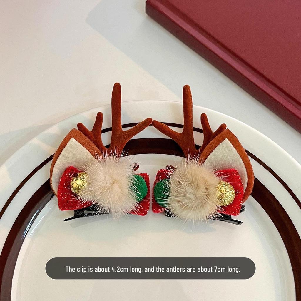 Children's Christmas Antler Headband Hair Clip - Festive Holiday Accessory