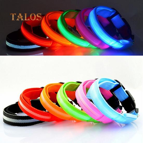 Puppy Dog Cat Night Safety Flashing Luminous LED Light Adjustable Water Resistant Pet Collar