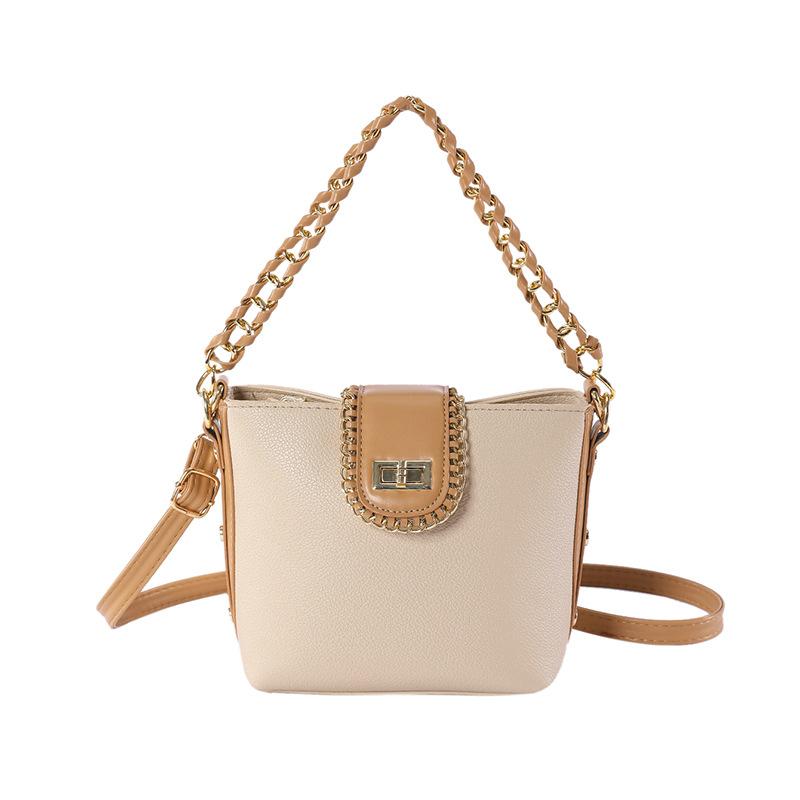 Women'S Bag, Bucket Bag, Niche Foreign Style Chain, Handbag, Trendy Shoulder Bag, Textured Messenger Bag.