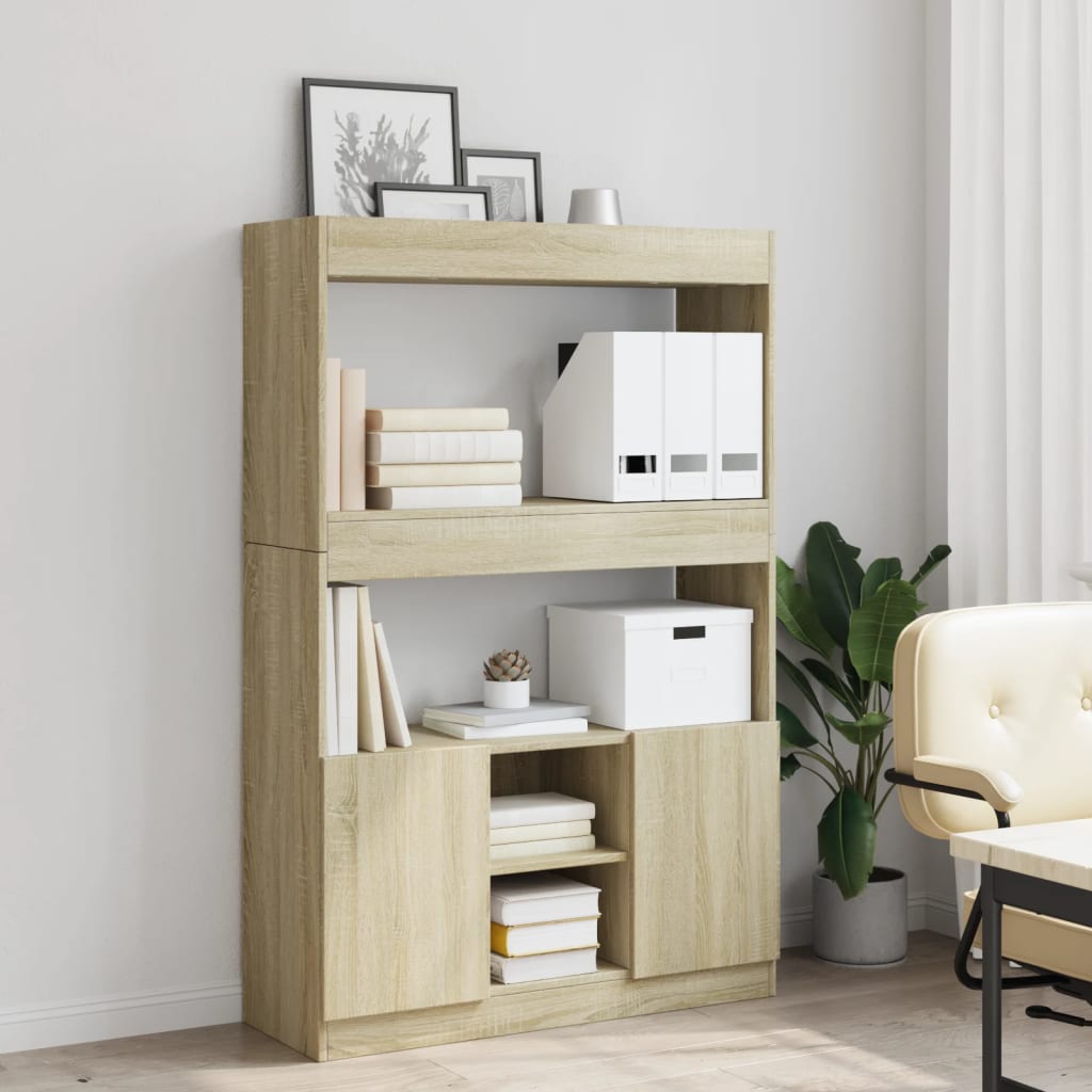 Highboard Sonoma Oak 92x33x140 cm Engineered Wood