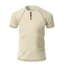 Men's Shoulder Length Short Sleeved Collar T-shirt Casual Round Neck Top