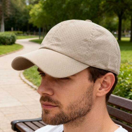 Baseball Hat Breathable Mesh Design Lightweight UV Proof Sun Hat Solid Color Adjustable Outdoor Sport Hat Headwear