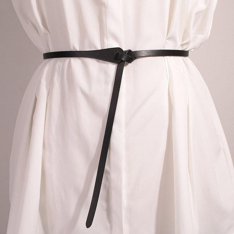 Simple Pu Waist Belt For Dresses With Adjustable Pin Buckle For Women