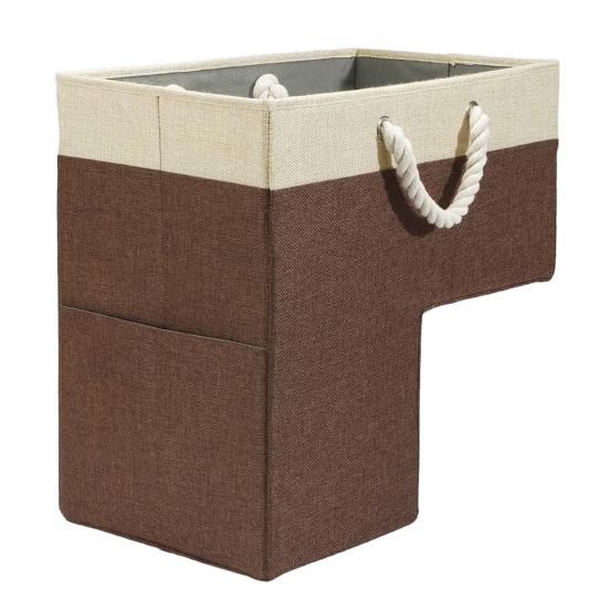 Лестничная корзина с ручками для книг, сумка для хранения одежды, игрушки, складная большая вместительная детская сумка для хранения мелочей, хранение на ступеньках