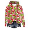 Women's Hooded Long Sleeve Christmas Printed Flannel Top Hooded Sweatshirt