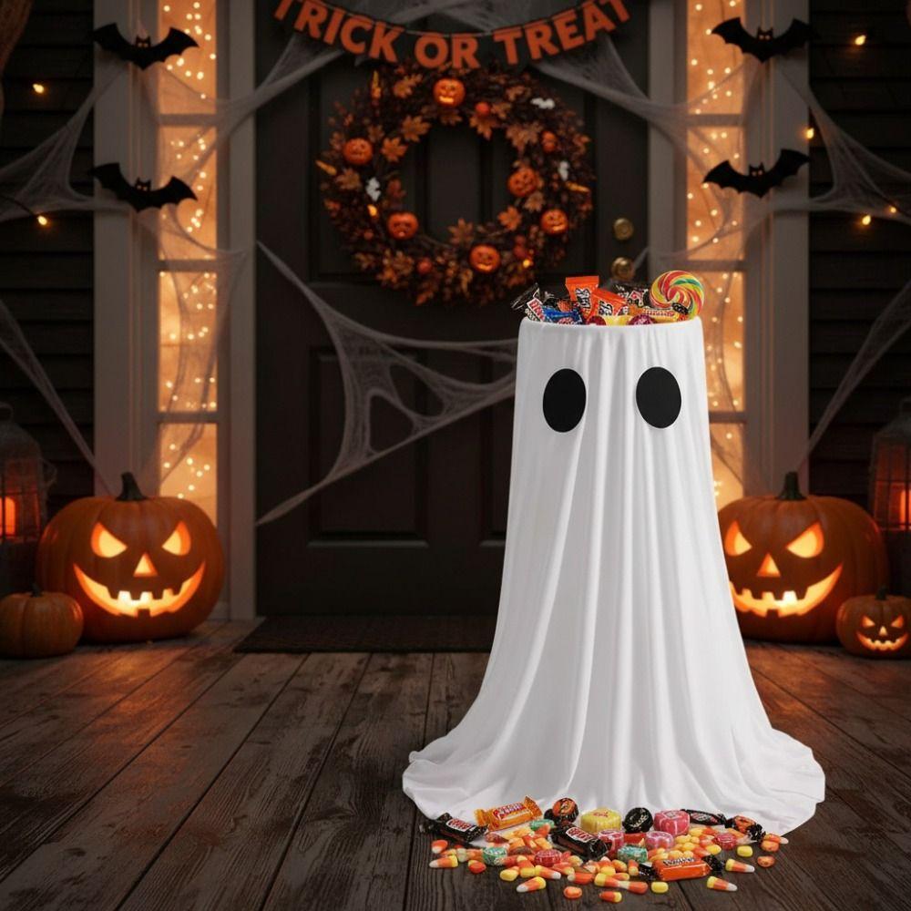 Height-adjustable Ghost Candy Bowl Standing Halloween Ornament Outdoor