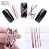 4 шт./лот, матовая блестящая лента для ногтей из розового золота, клейкие наклейки, инструменты
