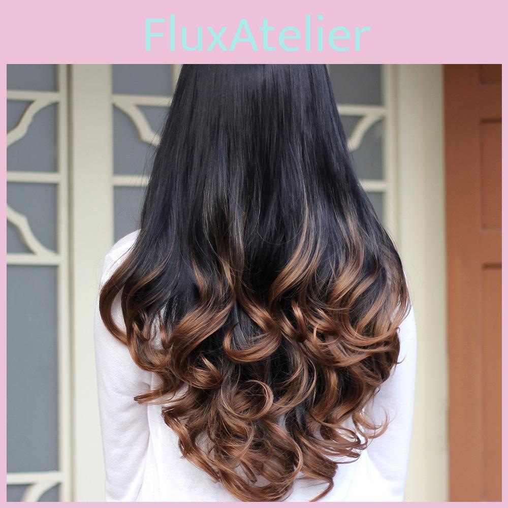 Женские длинные кудрявые волнистые полупарики термостойкие градиентного цвета премиального салонного стиля